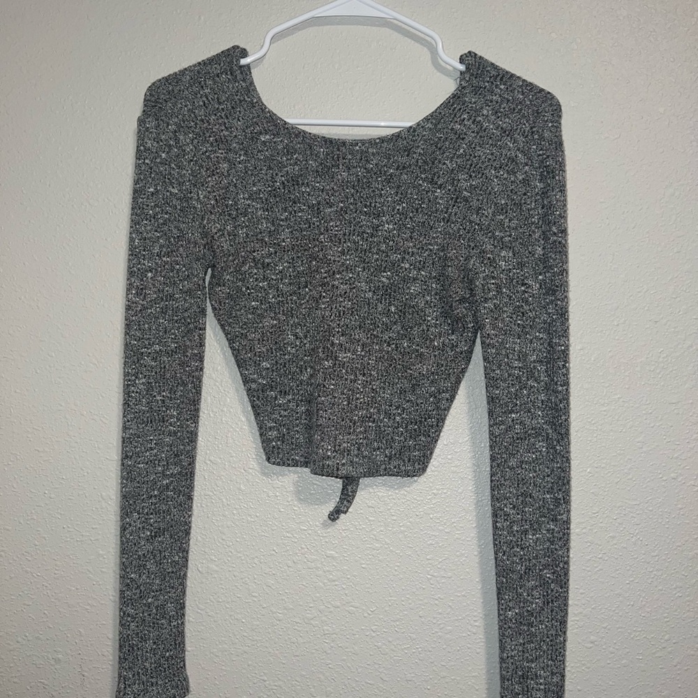 Garage Gray Crop Sweater Top